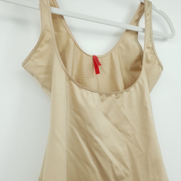 Spanx Slimplicity Open Bust Large Beige Tank Shapewear Cami Nylon Spandex - Picture 3 of 10